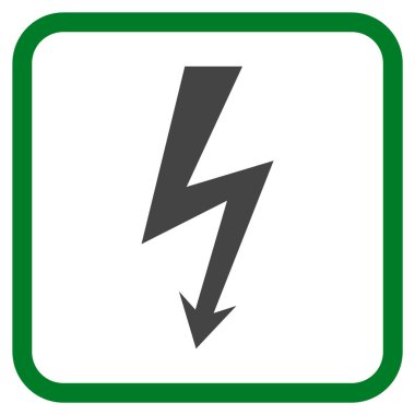 Yüksek gerilim vektör simgesi bir çerçeve içinde