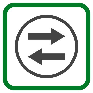 Yatay Çevir ok simge bir çerçeve içinde vektör