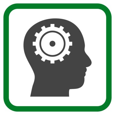 Akıl vektör simgesi bir çerçeve içinde