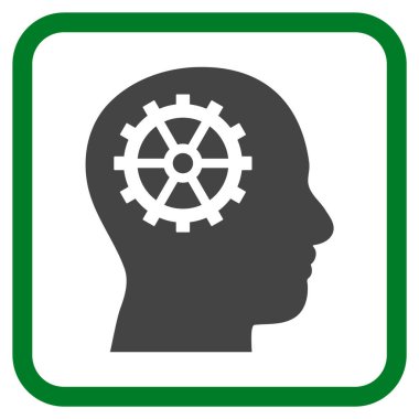 Akıl vektör simgesi bir çerçeve içinde