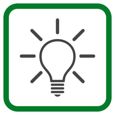 Ampul vektör simgesi bir çerçeve içinde