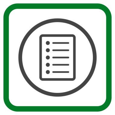 Liste sayfa vektör simgesi bir çerçeve içinde