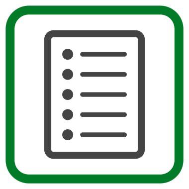 Liste sayfa vektör simgesi bir çerçeve içinde