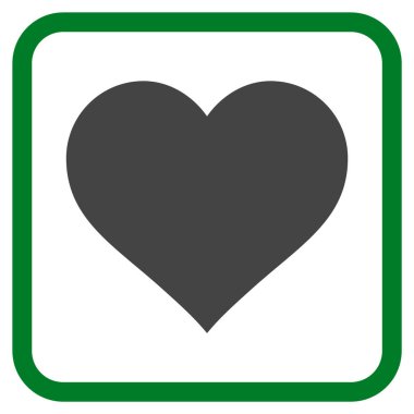 Aşk kalp vektör simgesi bir çerçeve içinde