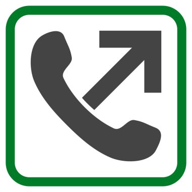 Giden arama vektör simgesi bir çerçeve içinde