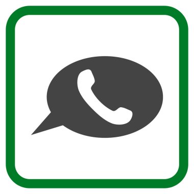 Telefon iletisi vektör simgesi bir çerçeve içinde
