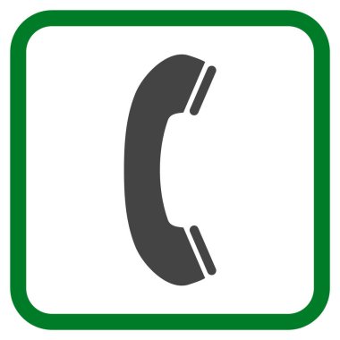 Telefon alıcı vektör simgesi bir çerçeve içinde