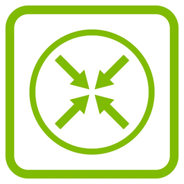 Centro Flechas Vector icono en un marco — Vector de stock