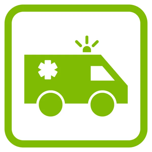 Icono del vector del coche de emergencia en un marco — Vector de stock