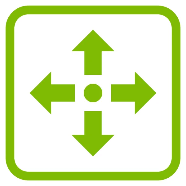 Expandir Flechas Vector icono en un marco — Vector de stock