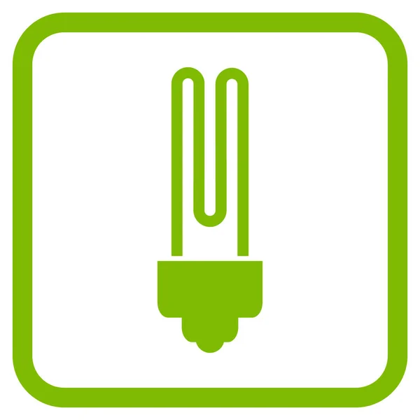 Fluorescerende lamp Vector Icon In een Frame — Stockvector