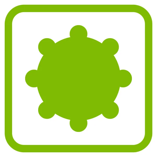 Icono del vector del engranaje en un marco — Vector de stock