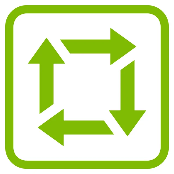 Reciclar icono vectorial en un marco — Vector de stock