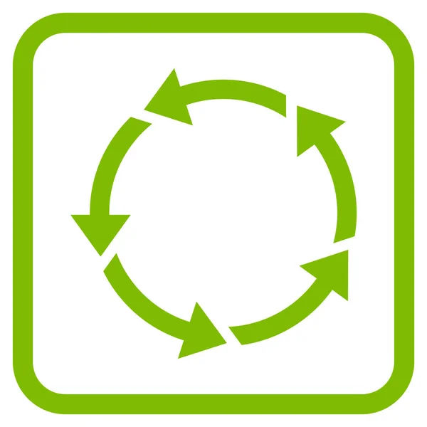 Rotationsvektorsymbol in einem Rahmen — Stockvektor