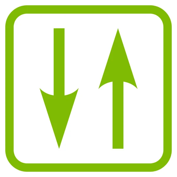 Ícone de vetor de setas de troca vertical em um quadro — Vetor de Stock