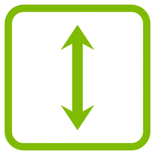 Vertikales Flip-Vektor-Symbol in einem Rahmen — Stockvektor