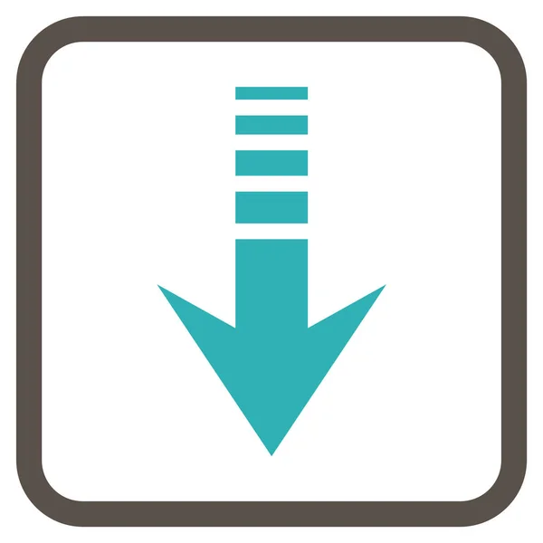 Vektor-Symbol in einem Frame nach unten senden — Stockvektor