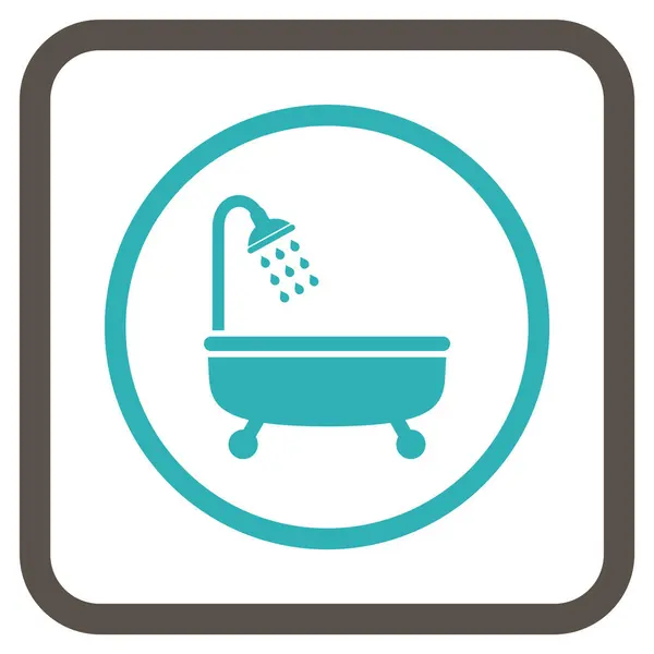 Vector de baño de ducha icono en un marco — Archivo Imágenes Vectoriales