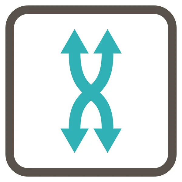 Shuffle Flechas Vertical Vector icono en un marco — Vector de stock