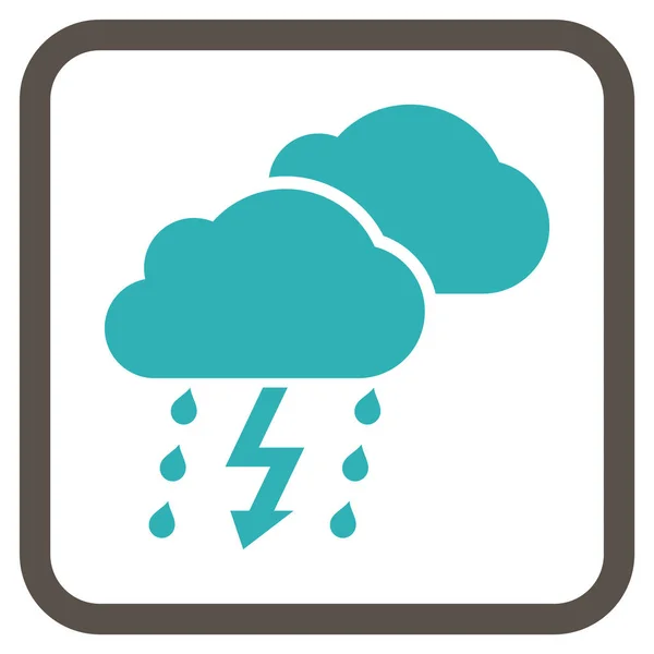 Thunderstorm Clouds Vector Icon In a Frame