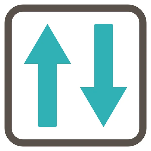 Flechas verticales Flip Vector icono en un marco — Vector de stock