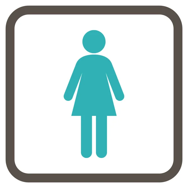 Vrouw Vector Icon In een Frame — Stockvector