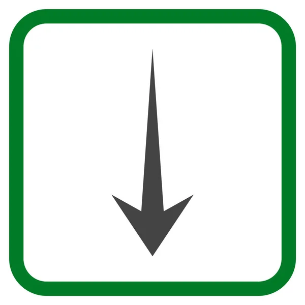 Seta para baixo ícone do vetor em um quadro —  Vetores de Stock