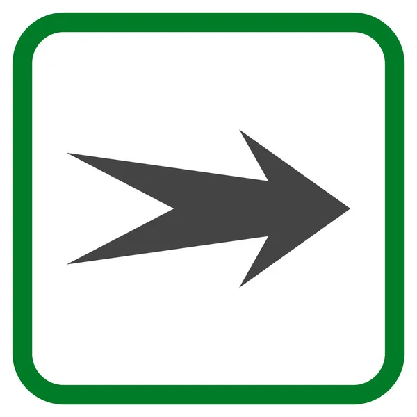 Freccia Icona vettoriale destra in una cornice — Vettoriale Stock