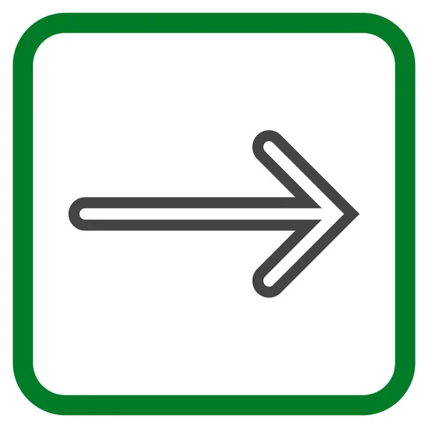Het pictogram van de juiste Vector van de pijl In een Frame — Stockvector