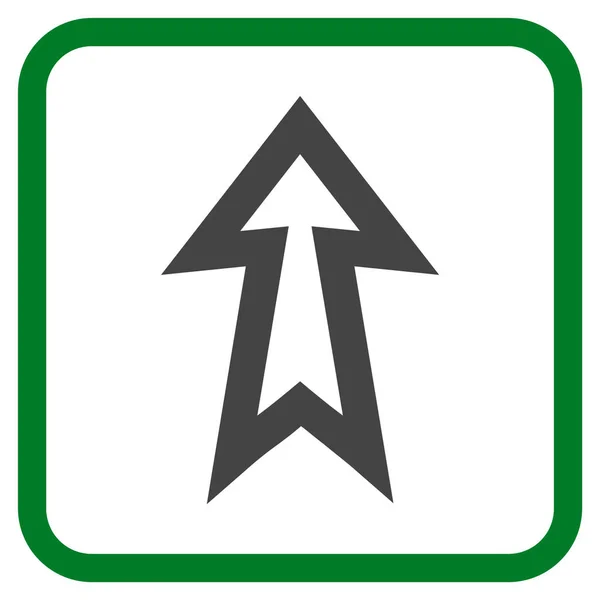 Freccia su icona vettoriale in una cornice — Vettoriale Stock