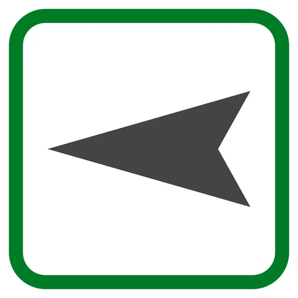 Icono del vector izquierdo de la punta de flecha en un marco — Archivo Imágenes Vectoriales