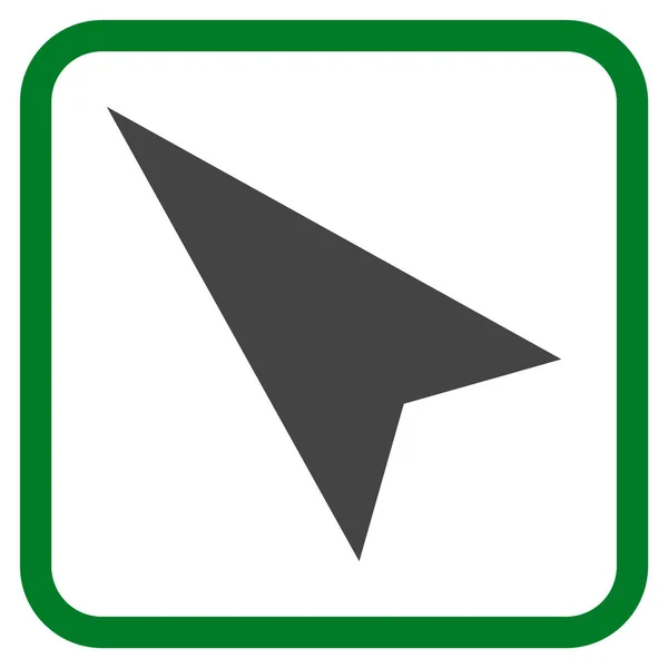 Icono de vector izquierdo de punta de flecha en un marco — Vector de stock