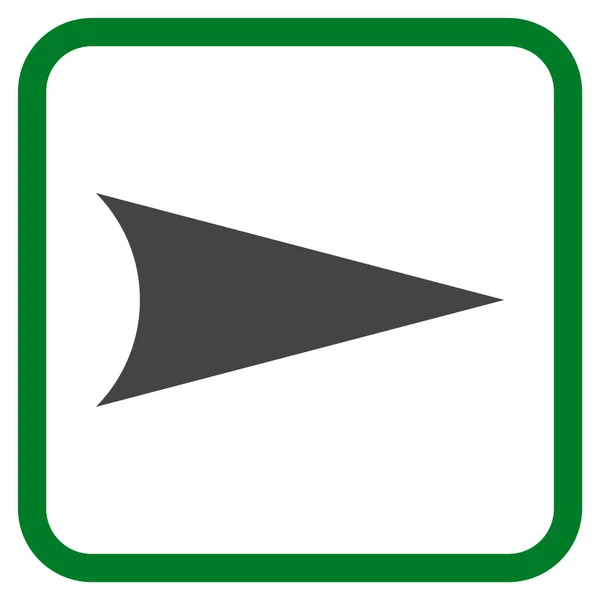 Icono del vector derecho de la punta de flecha en un marco — Archivo Imágenes Vectoriales