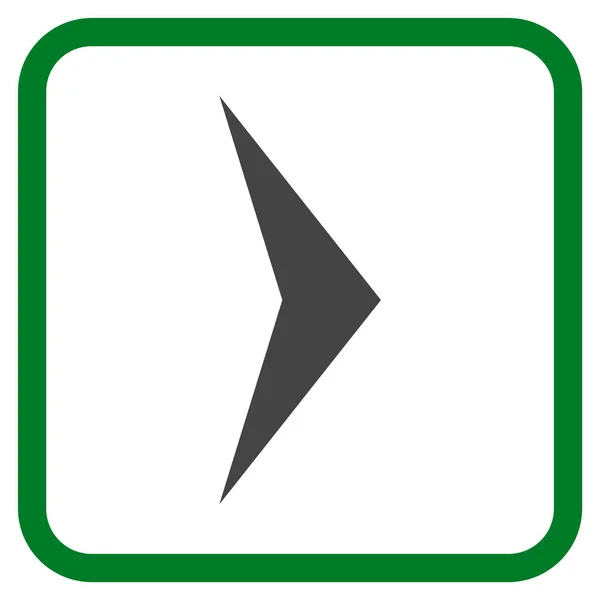 Ícone do vetor direito de Arrowhead em um quadro —  Vetores de Stock