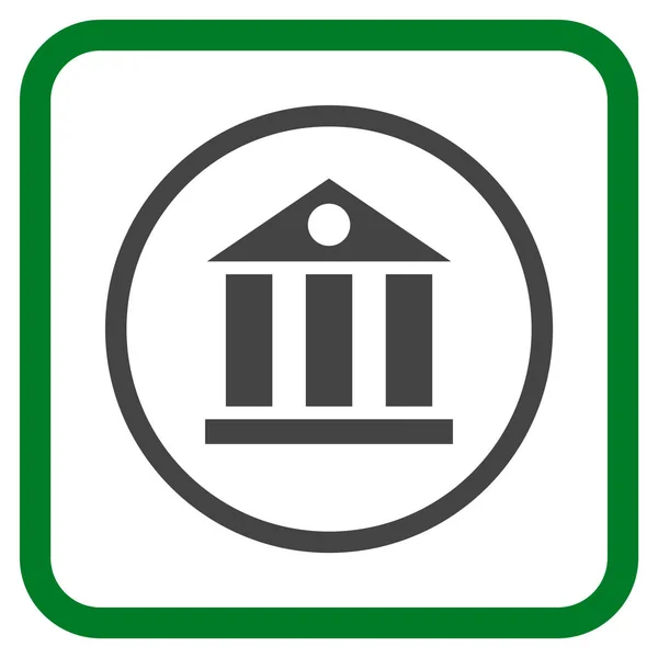 Bank gebouw Vector Icon In een Frame — Stockvector