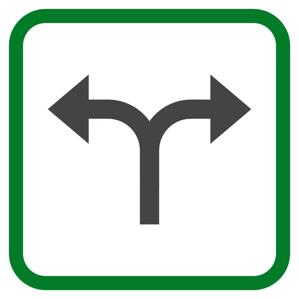 Bifurcatie pijlen links rechts Vector Icon In een Frame — Stockvector