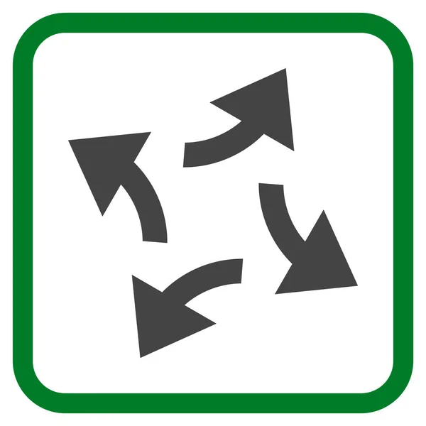 Centrifugal Arrows Vector Icon In a Frame — Stock Vector