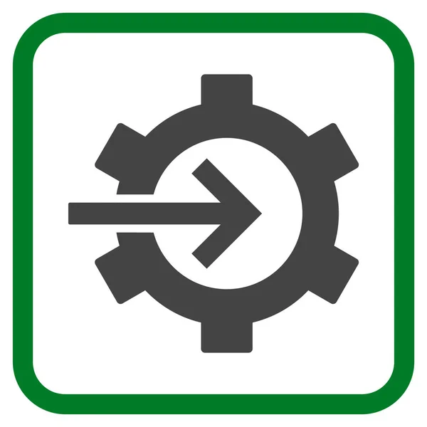 Ícone do vetor da integração da engrenagem em um quadro — Vetor de Stock