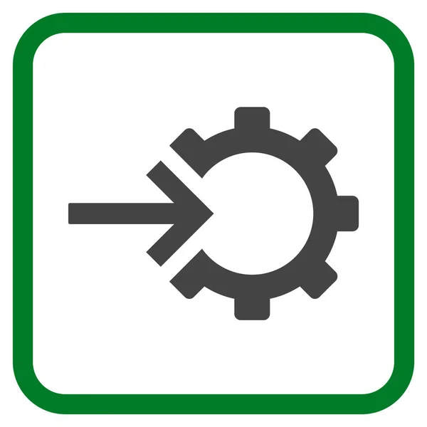 Cog Integration Vector Icon In a Frame — Stock Vector