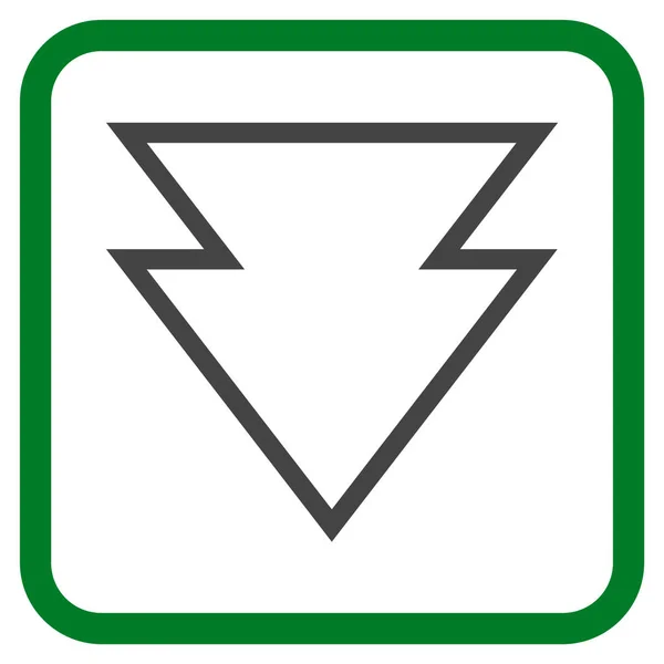 Richtung nach unten Vektor-Symbol in einem Rahmen — Stockvektor