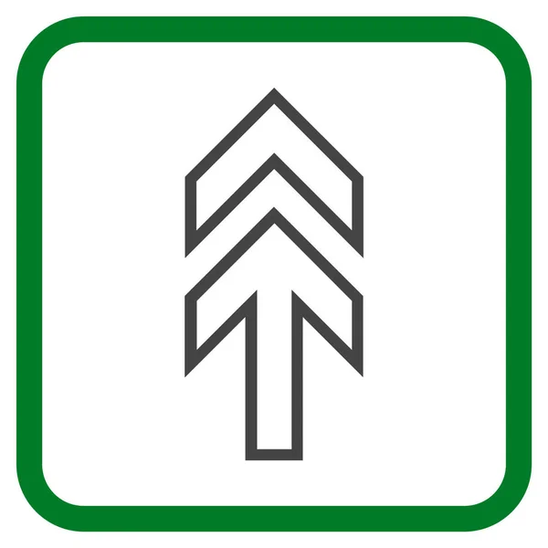 Richtung nach oben Vektor-Symbol in einem Rahmen — Stockvektor