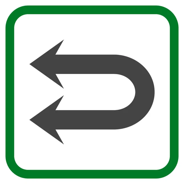 Icona vettoriale a doppia freccia sinistra in una cornice — Vettoriale Stock