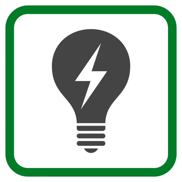 Icona vettoriale della lampadina elettrica in un telaio — Vettoriale Stock