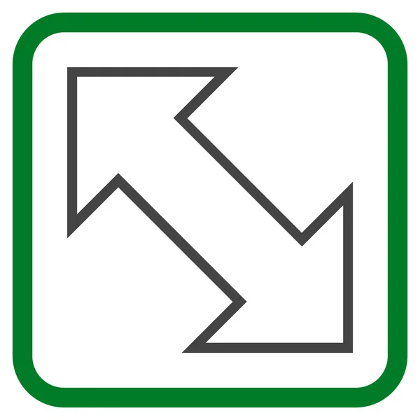 Ícone de vetor diagonal de troca em um quadro —  Vetores de Stock