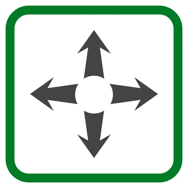 Espandi le frecce Icona vettoriale in una cornice — Vettoriale Stock