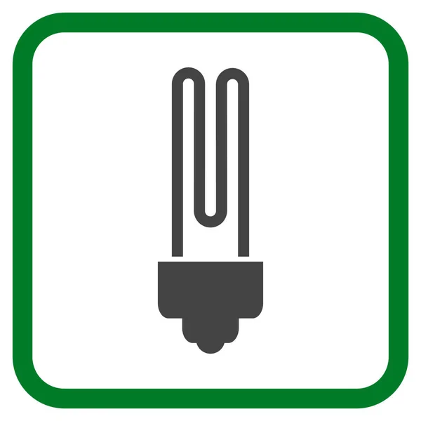 Icona vettoriale a lampadina fluorescente in una cornice — Vettoriale Stock