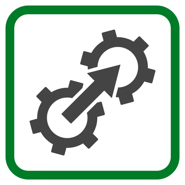 Versnelling van de integratie Vector Icon In een Frame — Stockvector