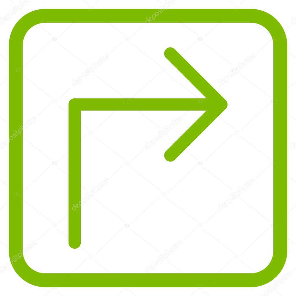 Turn Right Vector Icon In a Frame — Stock Vector © anastasyastocks