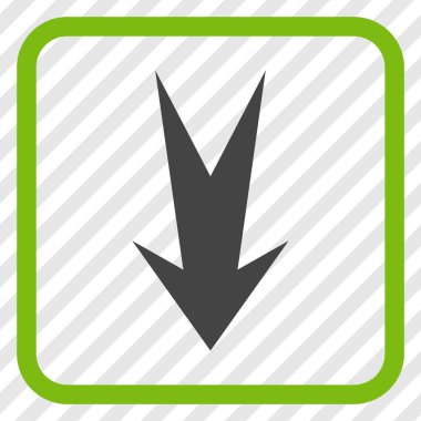 Vektör simgesi bir çerçeve içinde aşağı ok