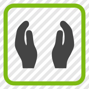 Alkış eller vektör simgesi bir çerçeve içinde